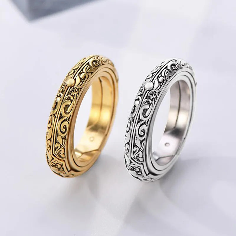 Astronomy Ball Rings Men Openable Rotate Sphere Cosmic Planet letter Ring Women Fashion Jewelry  7-12 Size