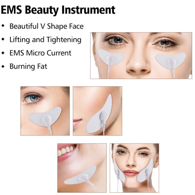 EMS Face Slimmer Mini Electromagnetic Wave Patch Micro-current Facial Massager Beauty Instrument Face Lift Devices