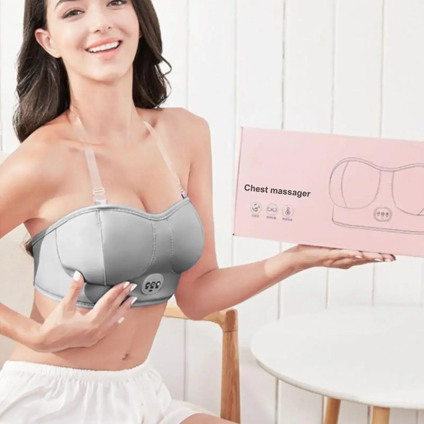 Electric Vibration Chest Massager Breast Enhancement Instrument Breast Heating Stimulator Machine