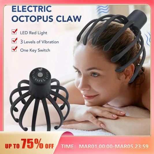 Electric Octopus Claw Scalp Massager Stress Relief Therapeutic Head Scratcher Stress Relief and Hair Stimulation